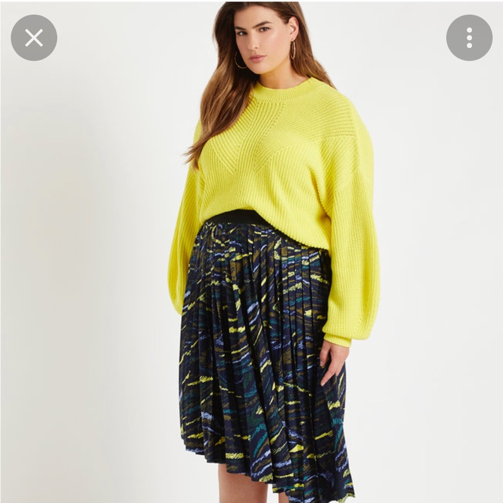 ELOQUII Asymmetric Pleated Skirt